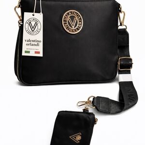 Valentino Orlandi Quilted Nylon Crossbody Bag w/ Coin Purse NWT